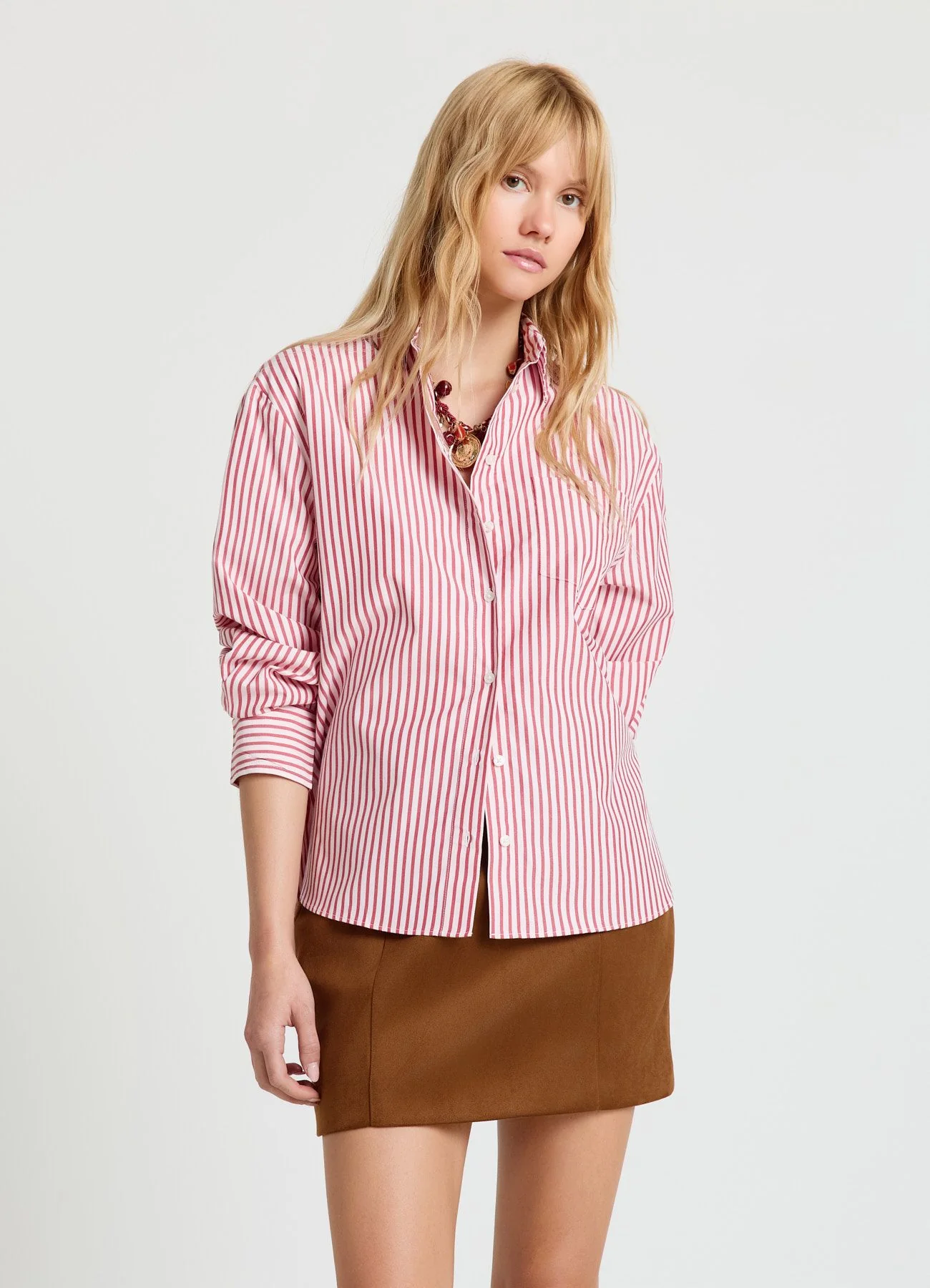 Camicia a righe con taschino - Image 7