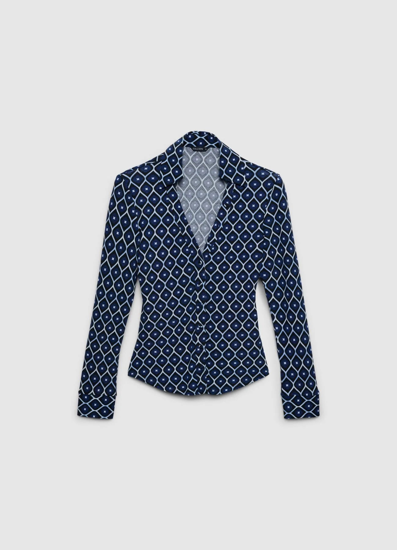 Camicia aderente con stampa geometrica - Image 5