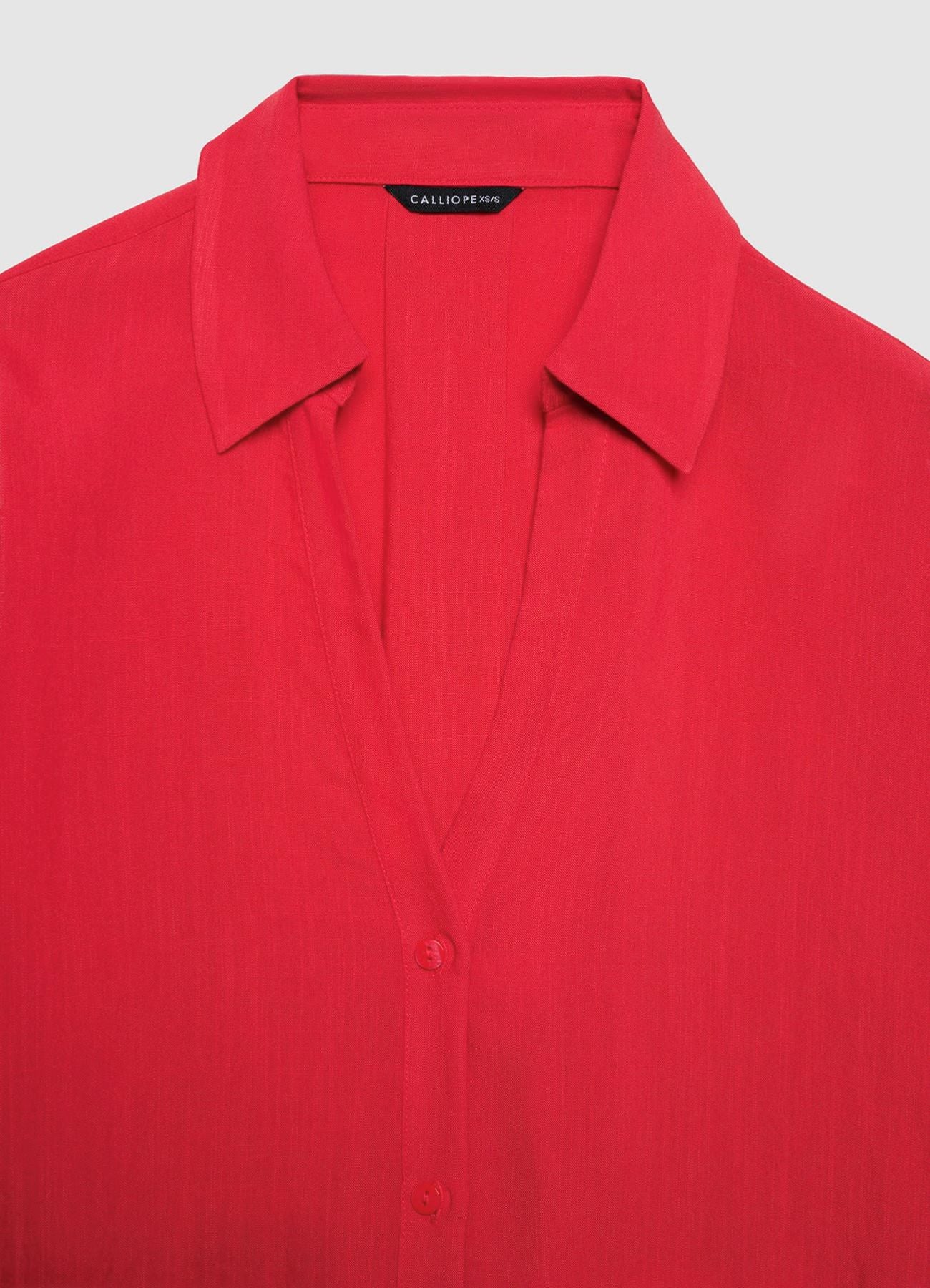Camicia ampia con scollo a V e bottoni - Image 6