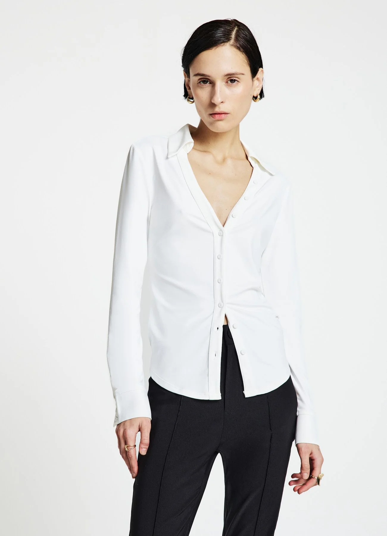 Camicia avvitata tessuto elasticizzato - Image 2