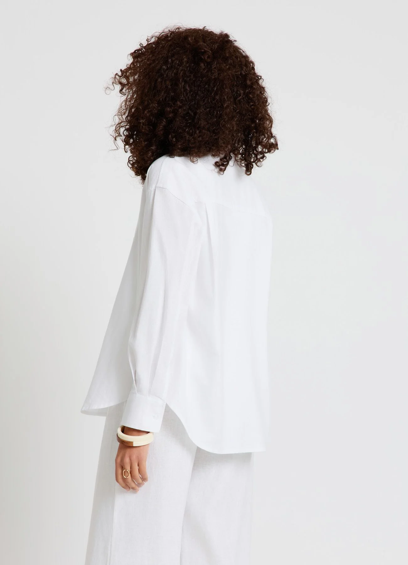 Camicia basic a tinta unita misto lino - Image 2