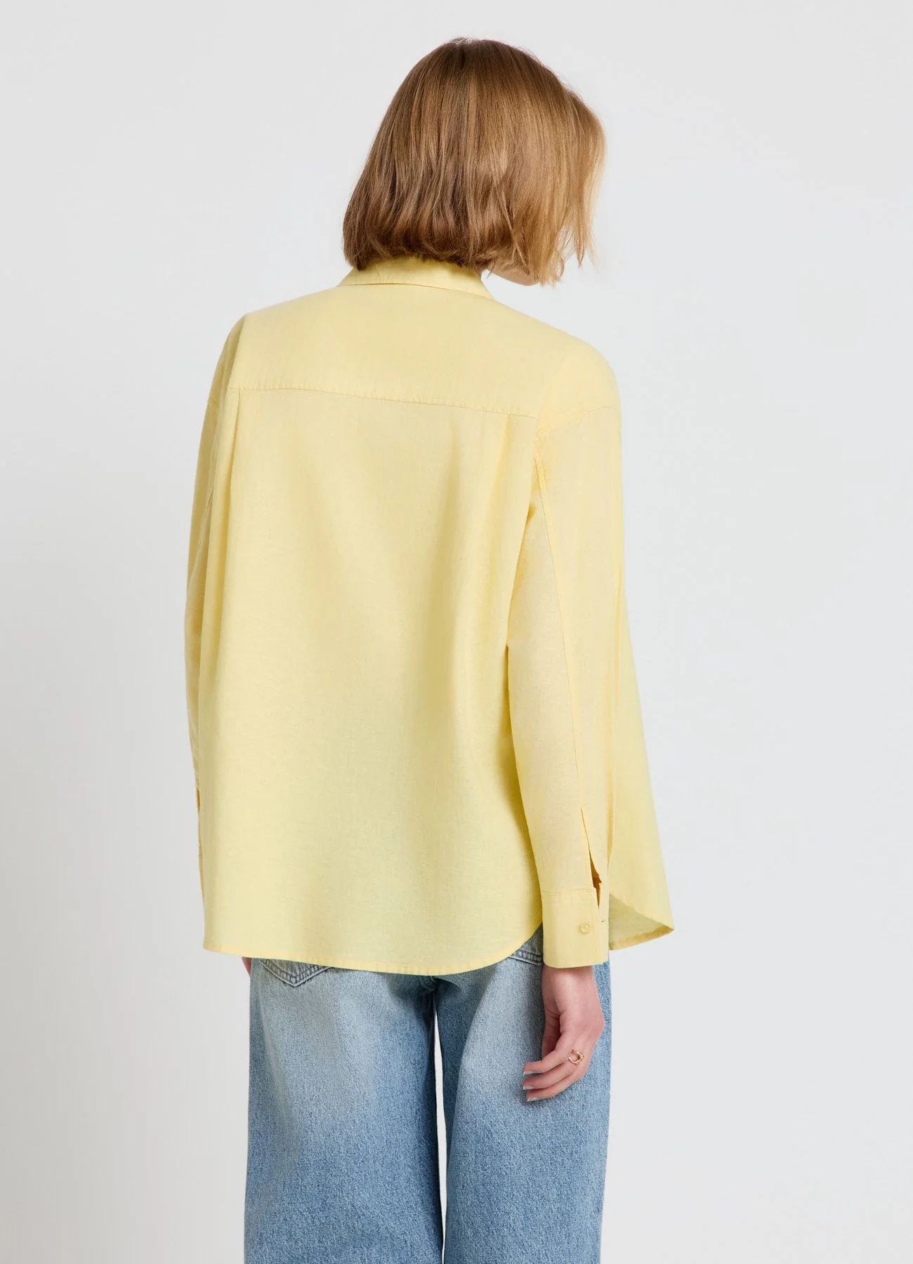 Camicia basic a tinta unita misto lino - Image 3
