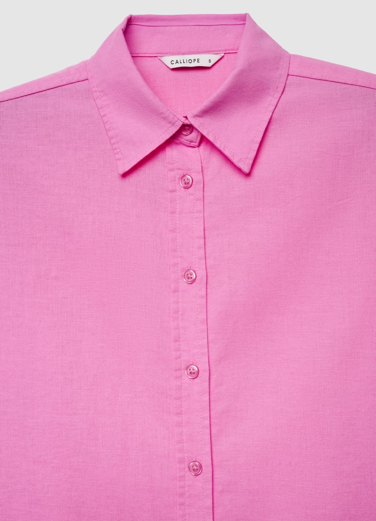 Camicia basic a tinta unita misto lino - Image 6