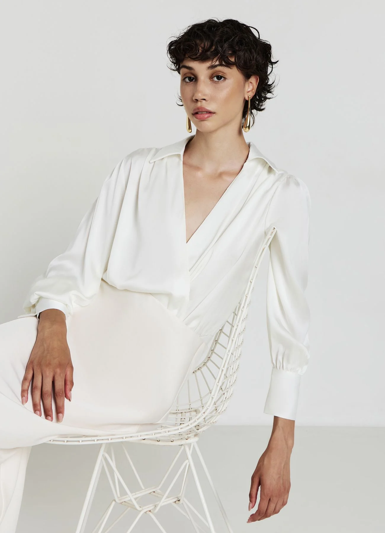 Camicia body in simil satin - Image 3