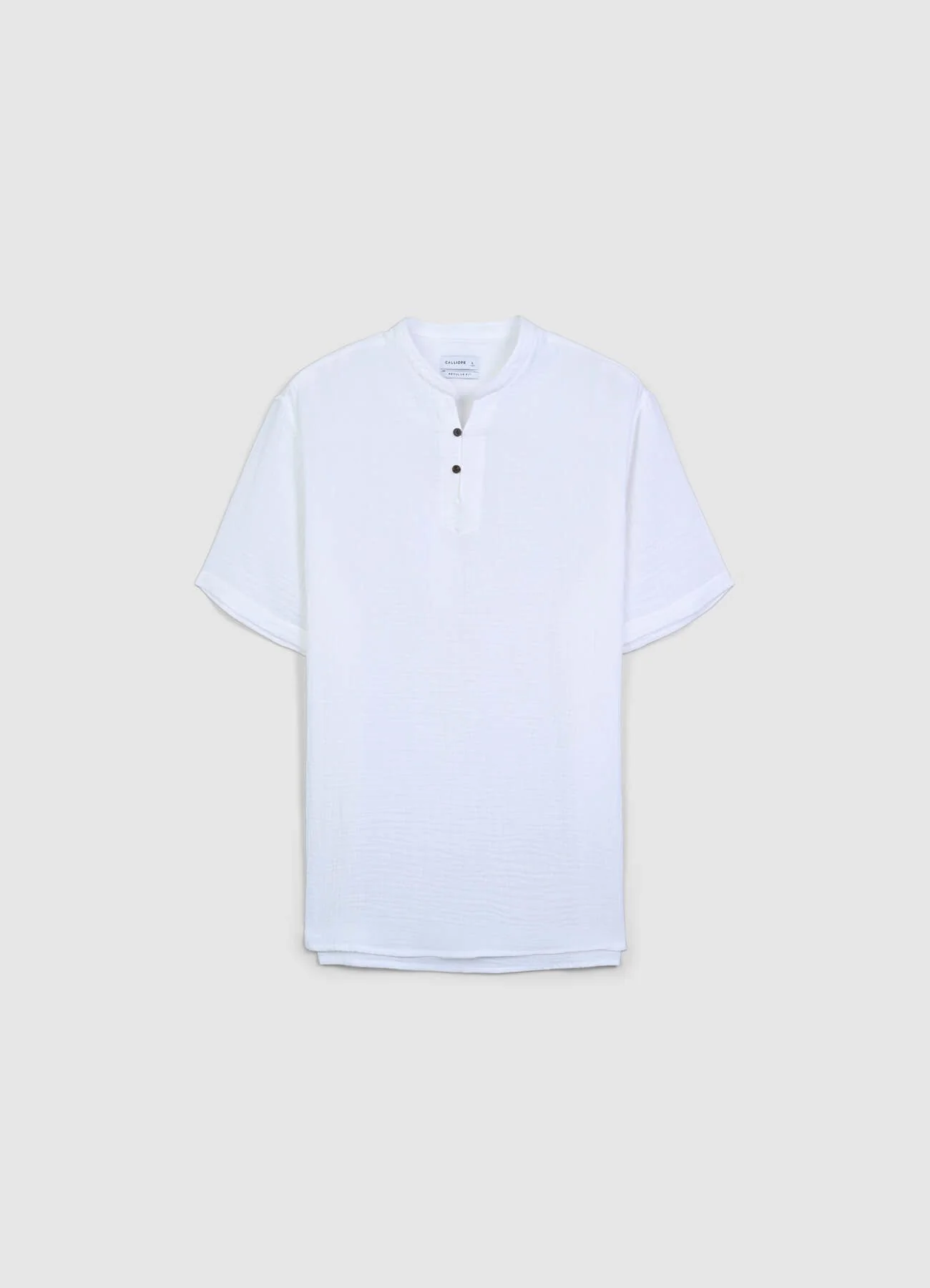 Camicia bottoncini tessuto goffrato - Image 5