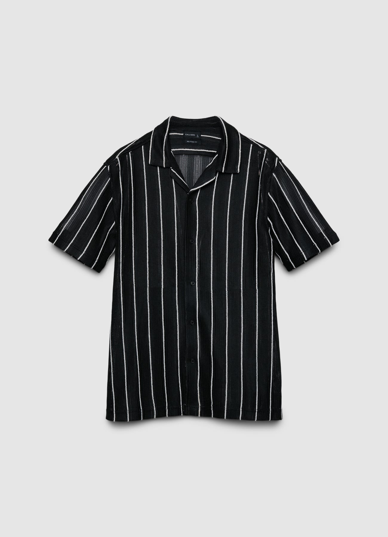 Camicia bowling a righe traforata