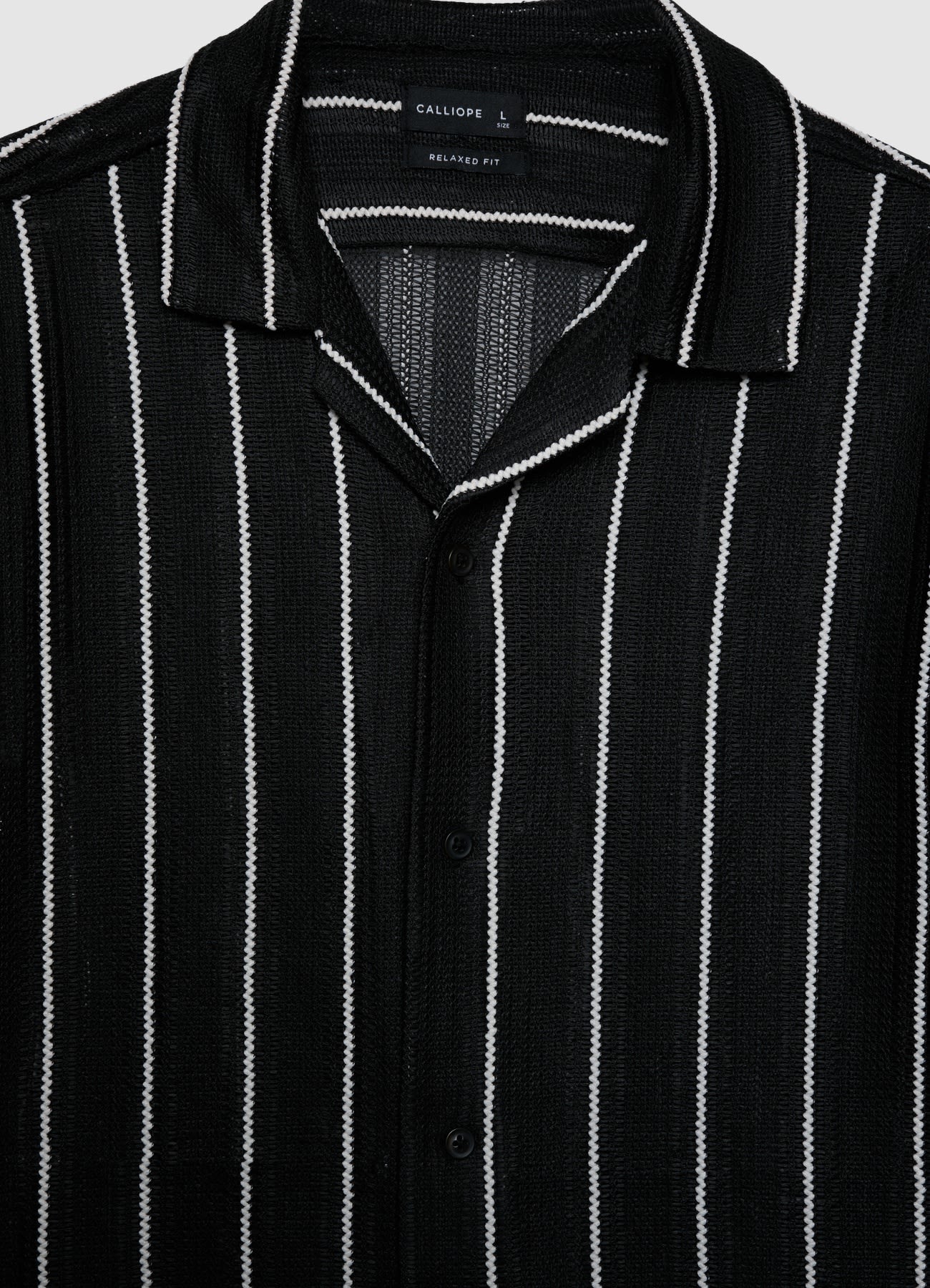 Camicia bowling a righe traforata - Image 2