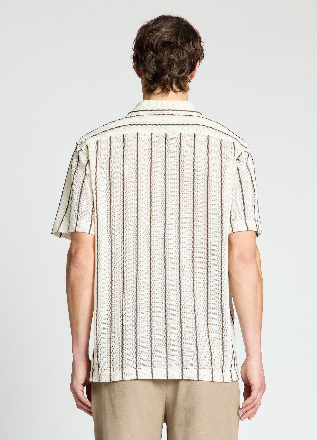 Camicia bowling a righe traforata - Image 2