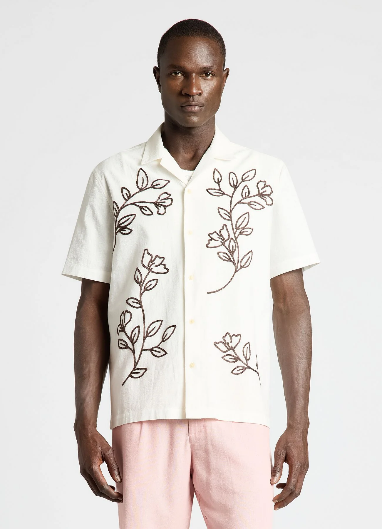 Camicia bowling con ricamo floreale - Image 2