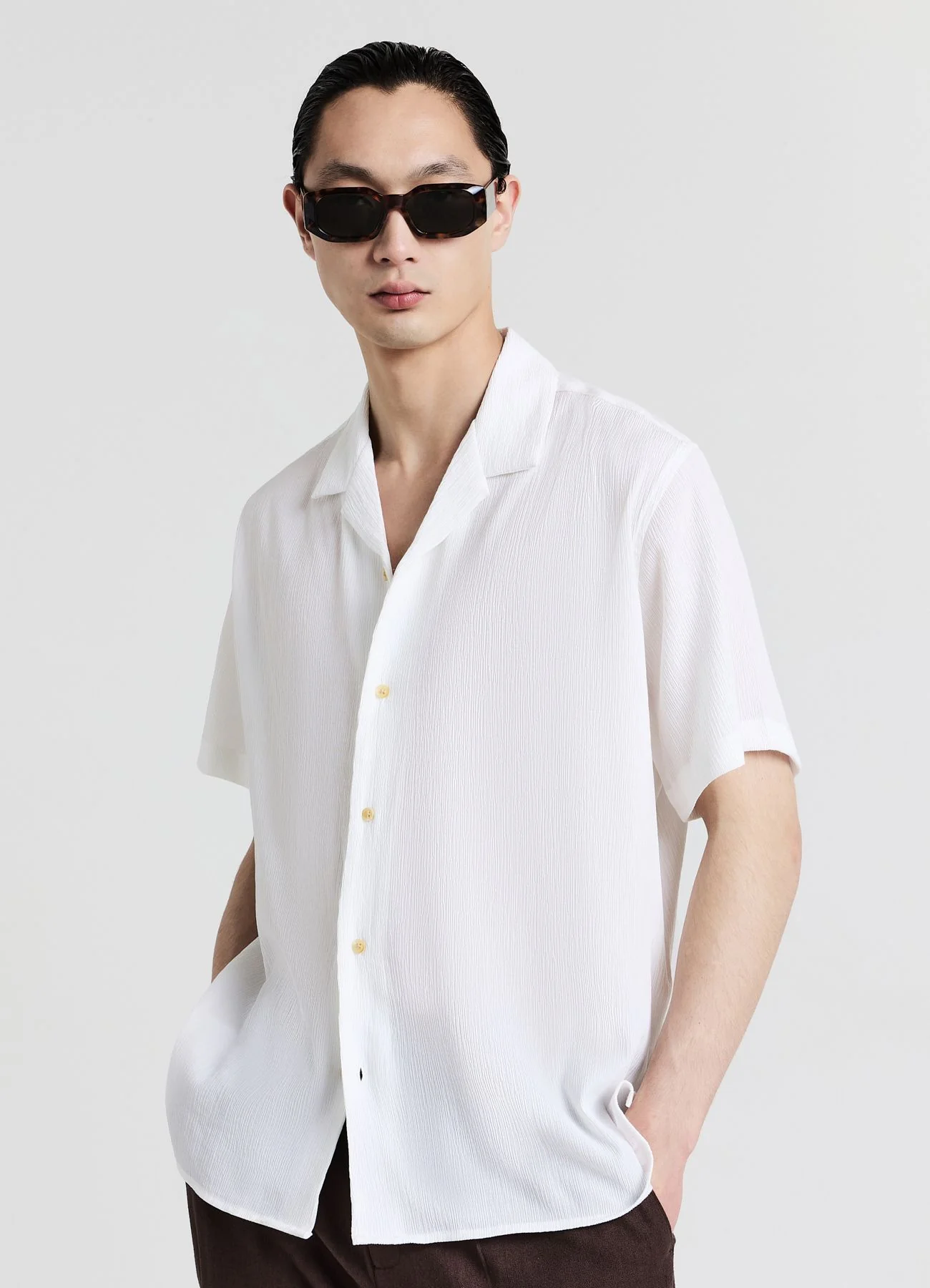 Camicia bowling effetto stropicciato