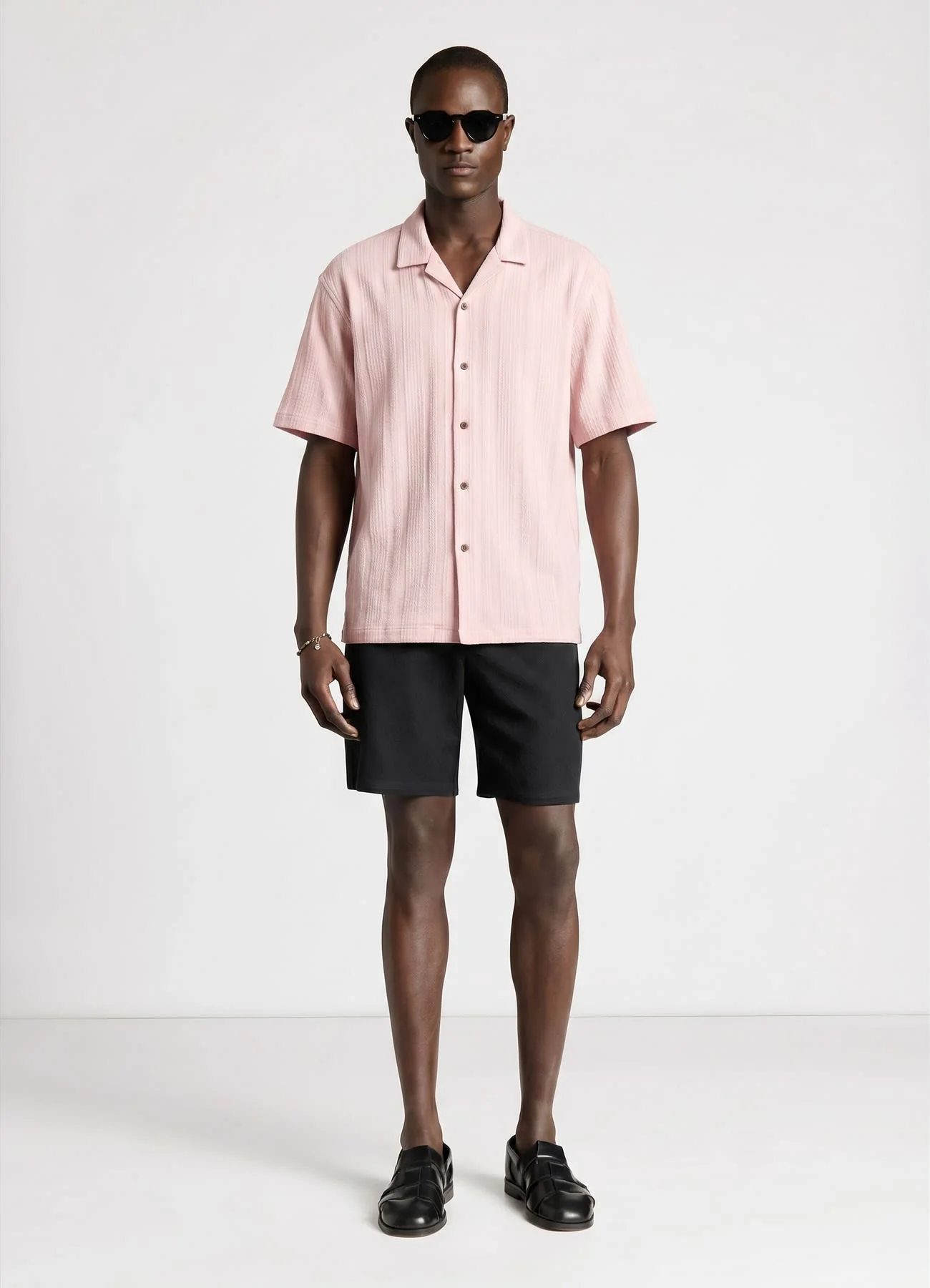 Camicia bowling jacquard a righe