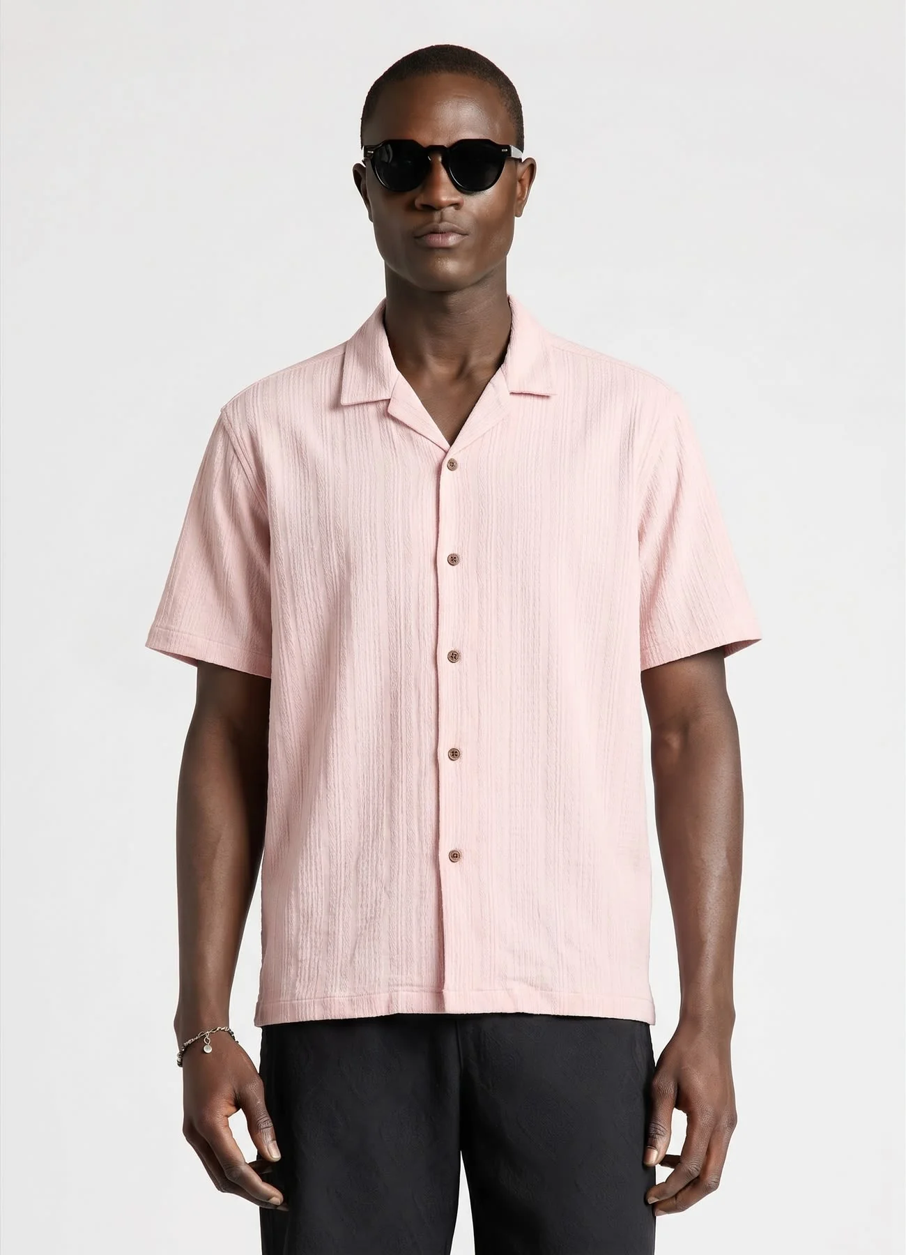 Camicia bowling jacquard a righe - Image 2