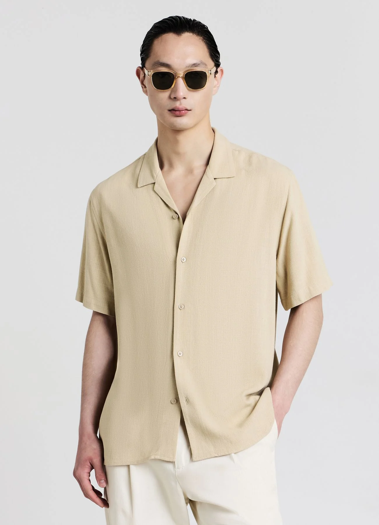 Camicia bowling misto lino - Image 2