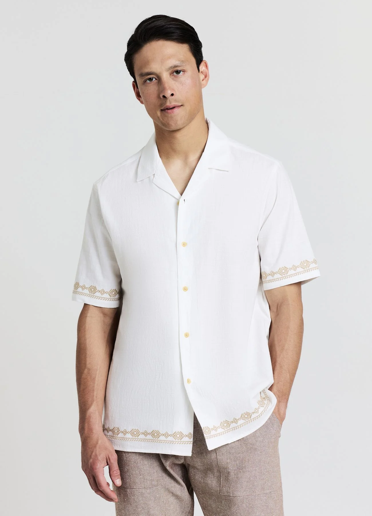Camicia bowling ricamo