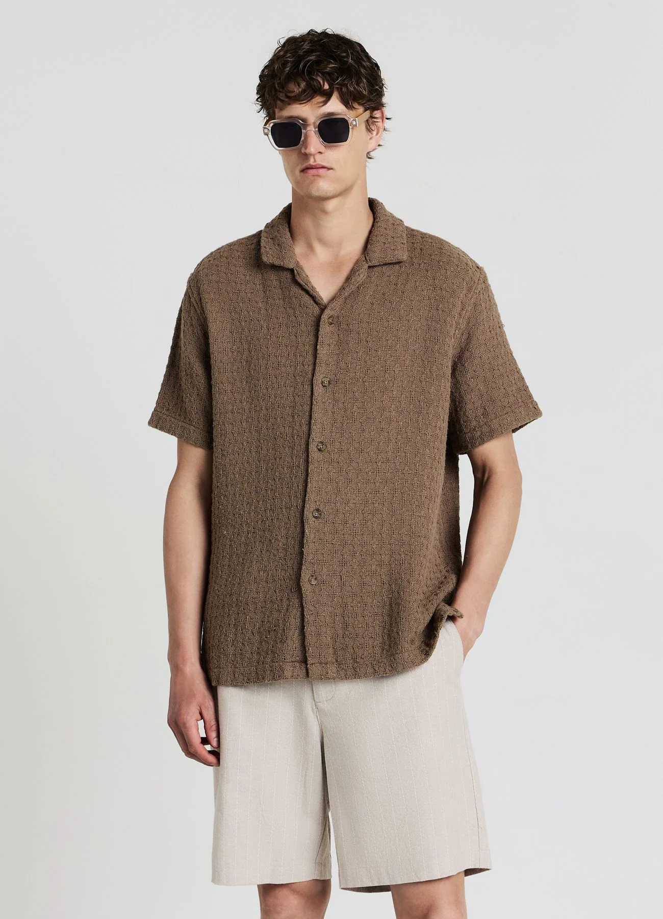 Camicia bowling tessuto lavorato