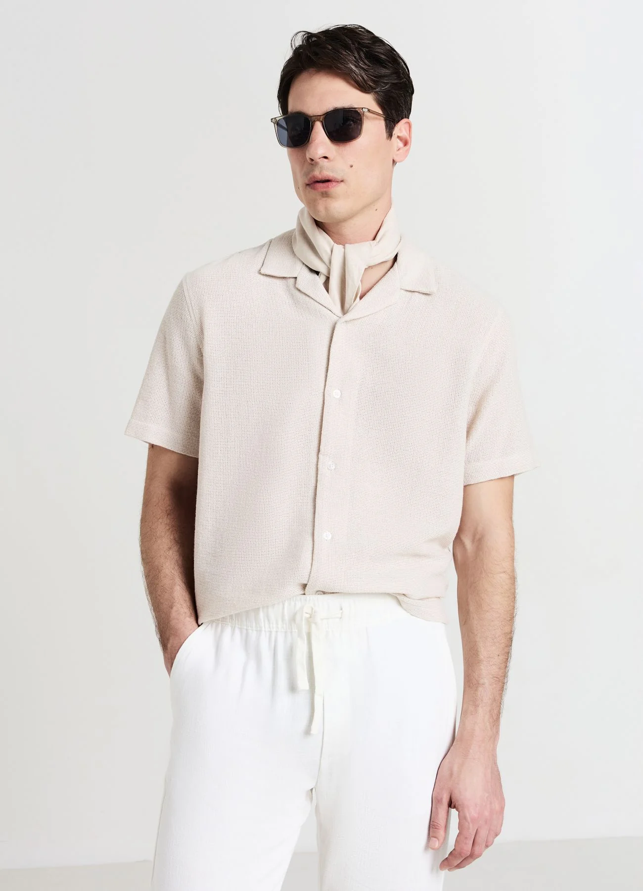 Camicia bowling tinta unita - Image 3