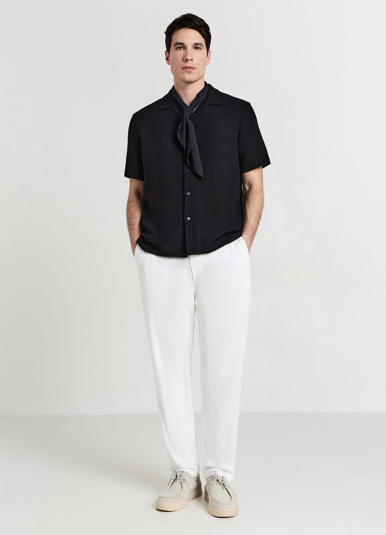 Camicia bowling tinta unita - Image 3