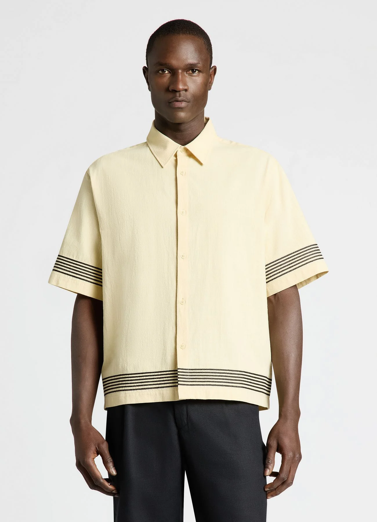 Camicia boxy con righe a contrasto - Image 3