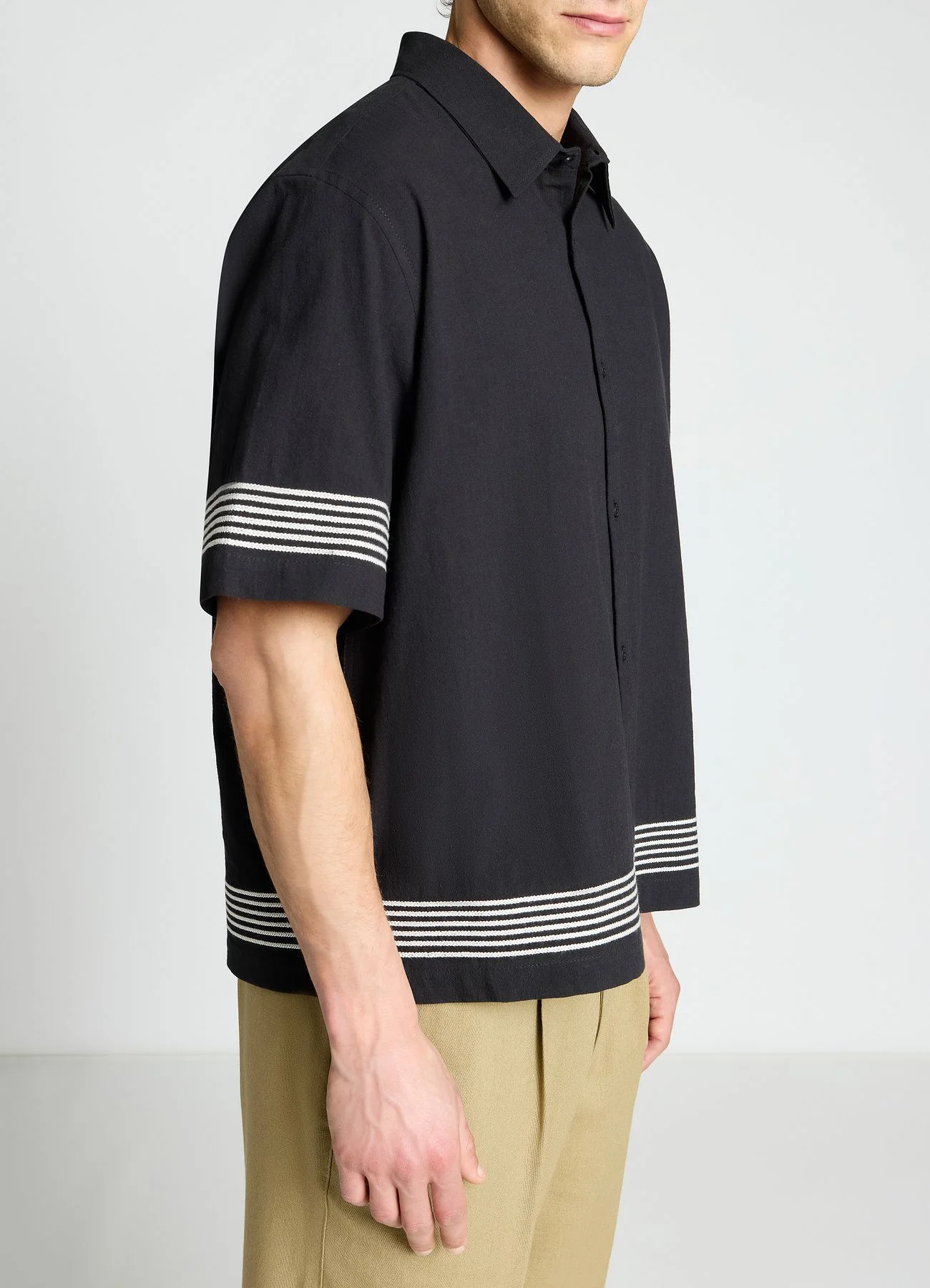 Camicia boxy con righe a contrasto - Image 2