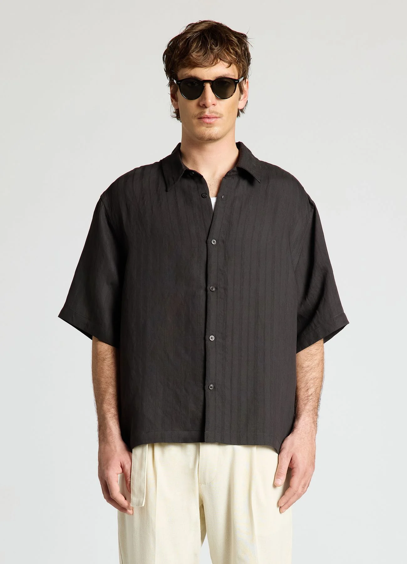 Camicia boxy fit a righe - Image 3
