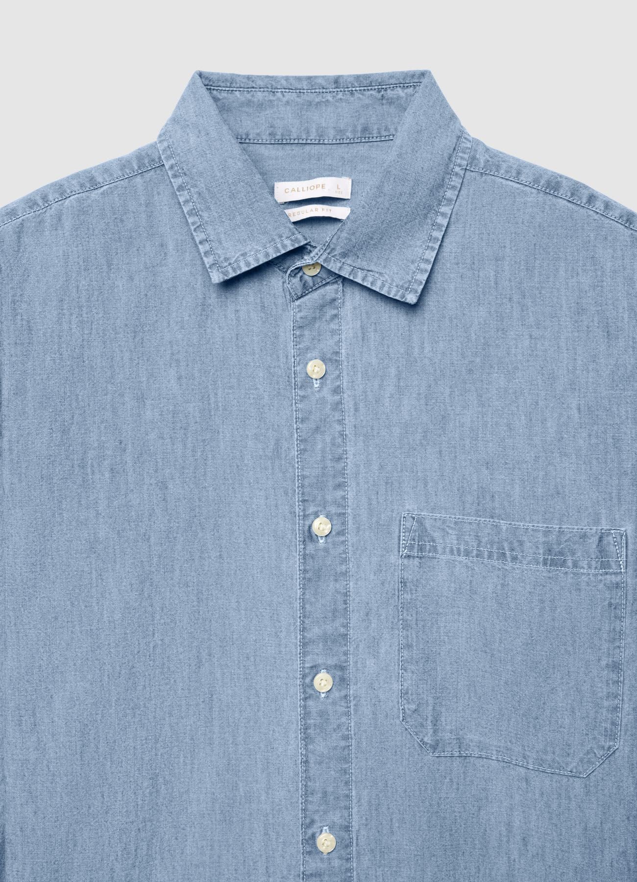 Camicia chambray con taschino - Image 4