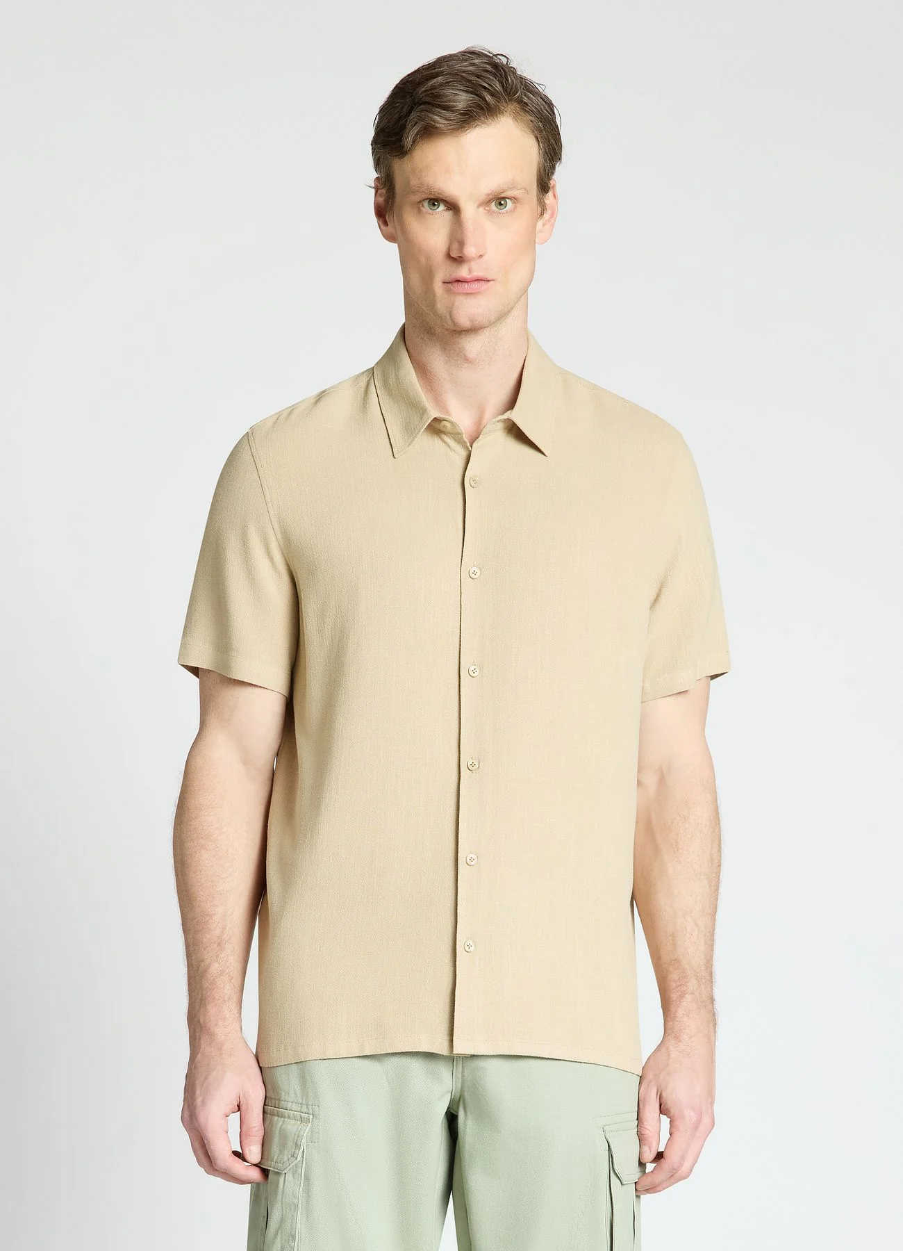 Camicia classica in misto lino