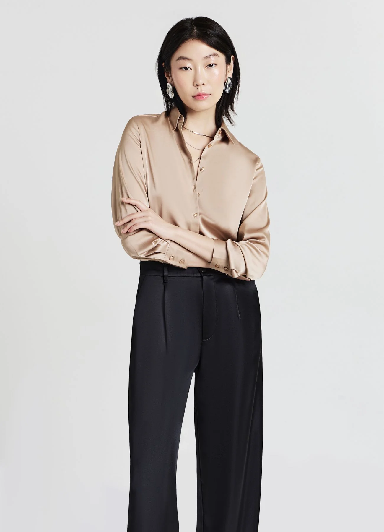 Camicia classica in simil satin - Image 7