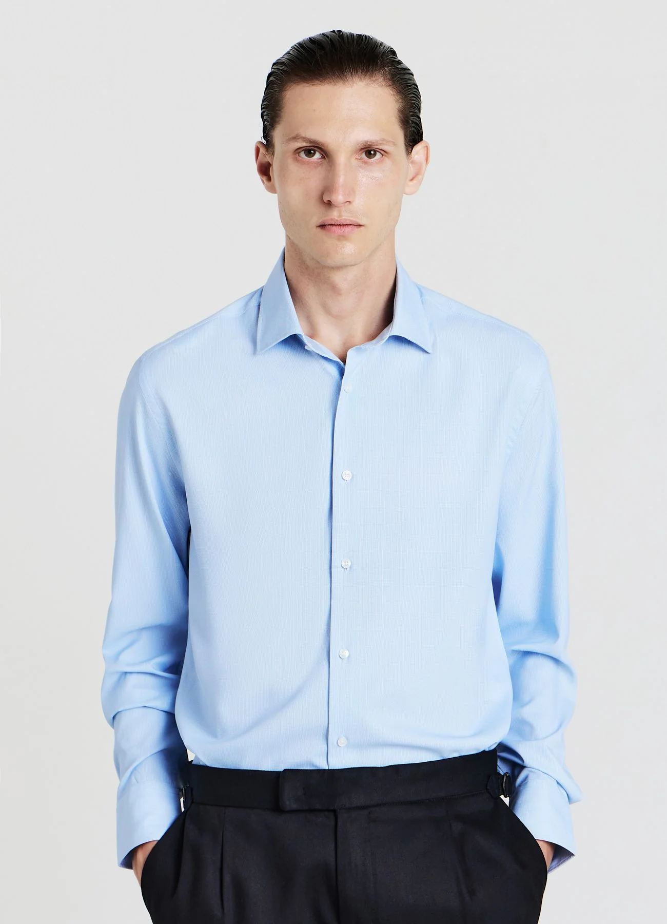 Camicia classica microfantasia pois - Image 2