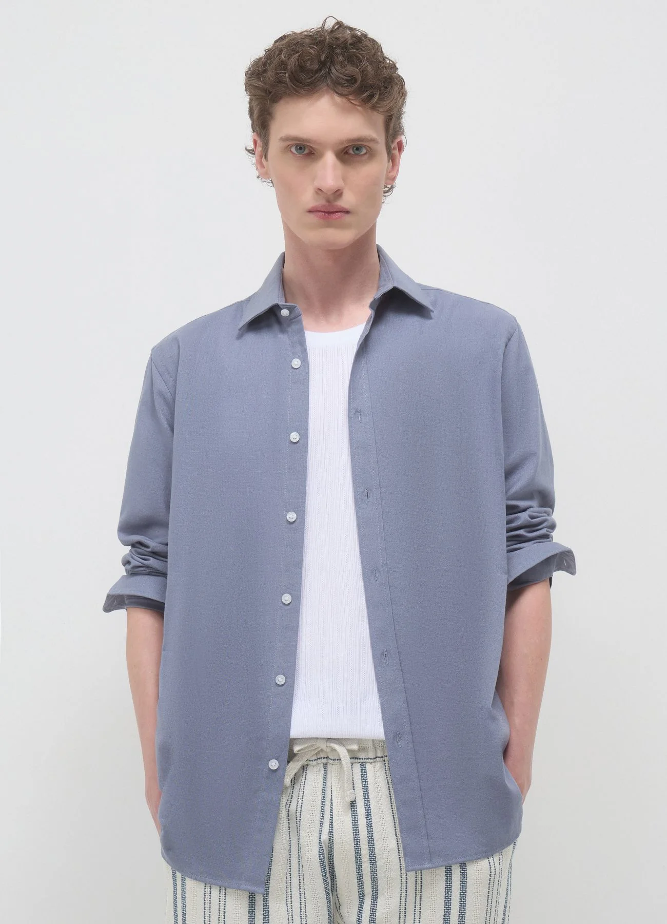 Camicia classica misto lino - Image 3