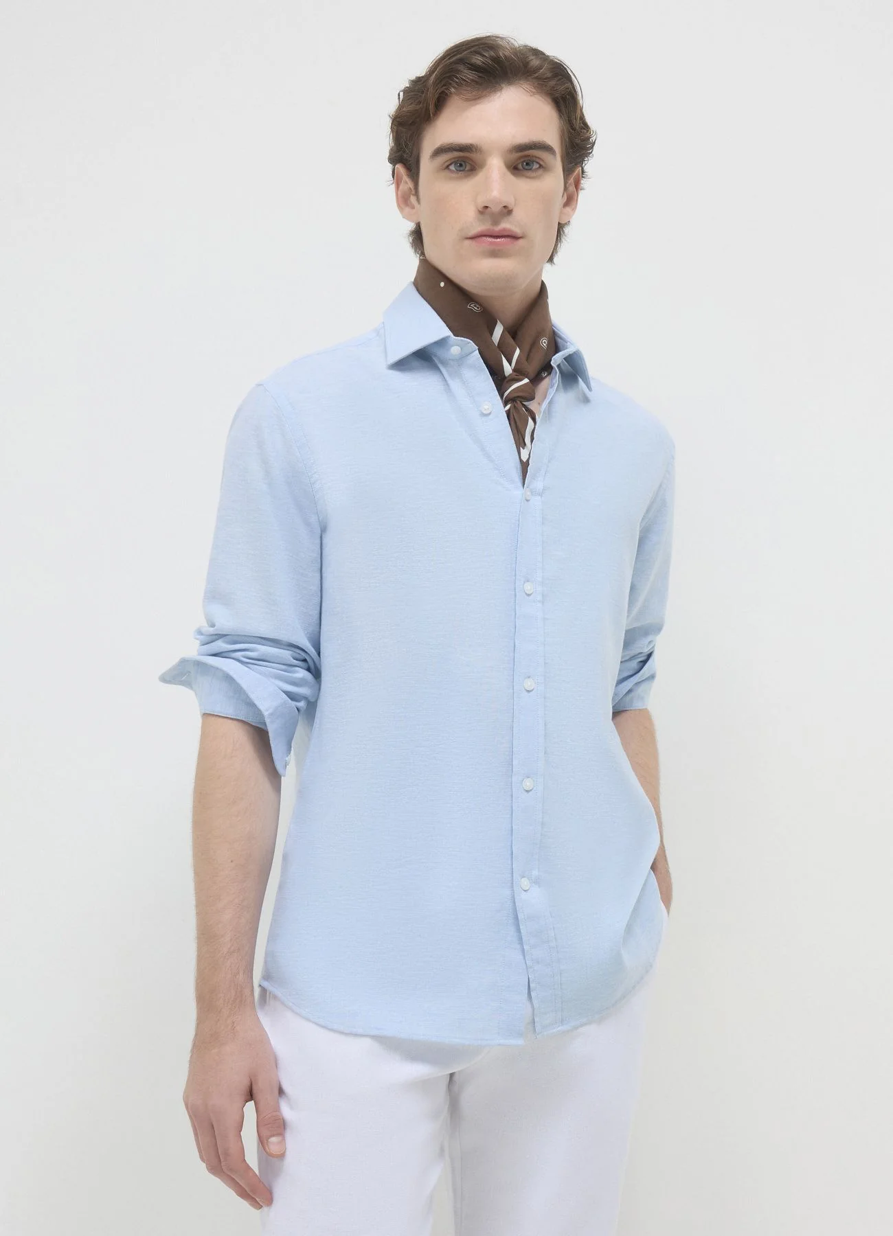 Camicia classica misto lino - Image 3