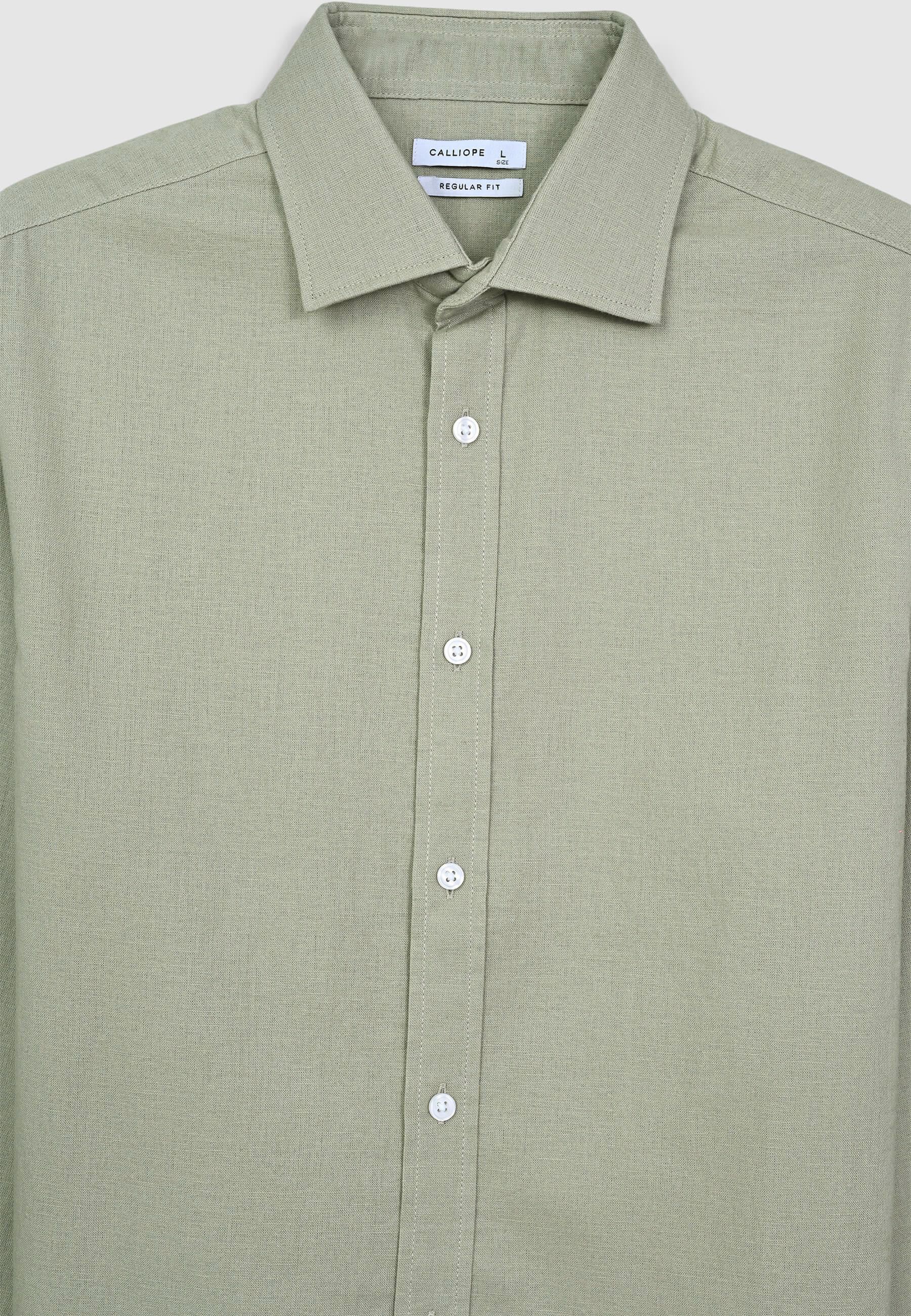 Camicia classica misto lino - Image 4