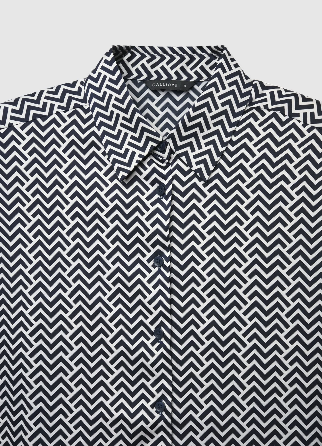 Camicia classica similsatin stampa chevron - Image 4