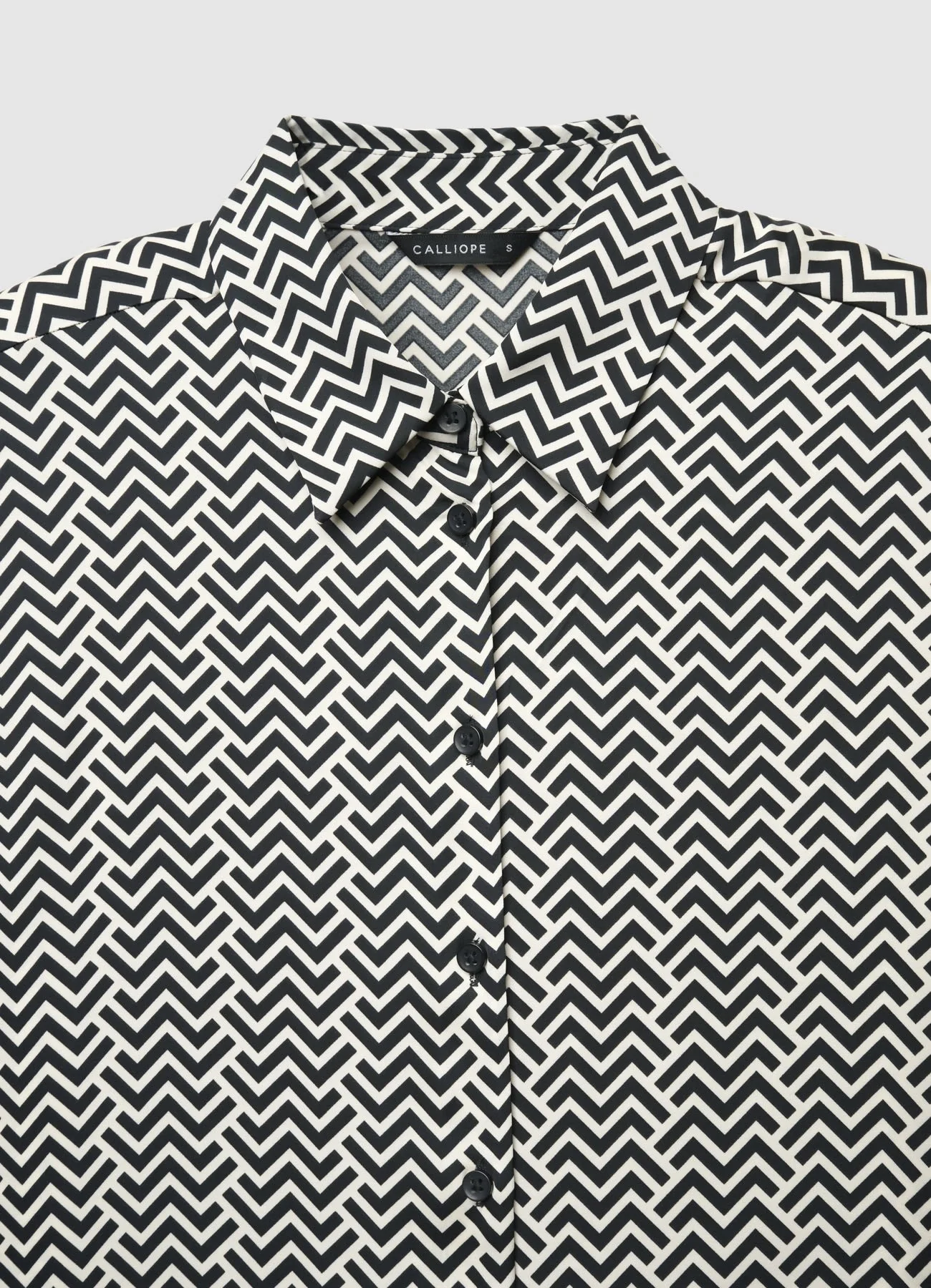 Camicia classica similsatin stampa chevron - Image 4