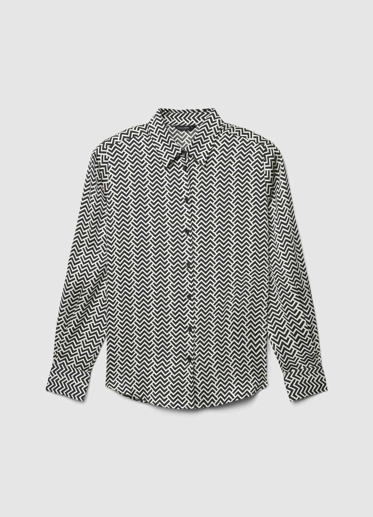 Camicia classica similsatin stampa chevron - Image 5