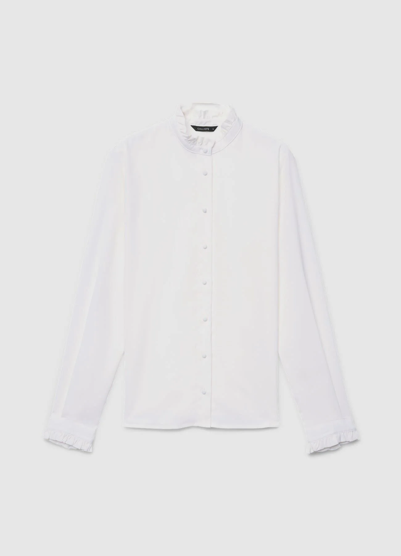 Camicia con colletto coreana e volant - Image 4