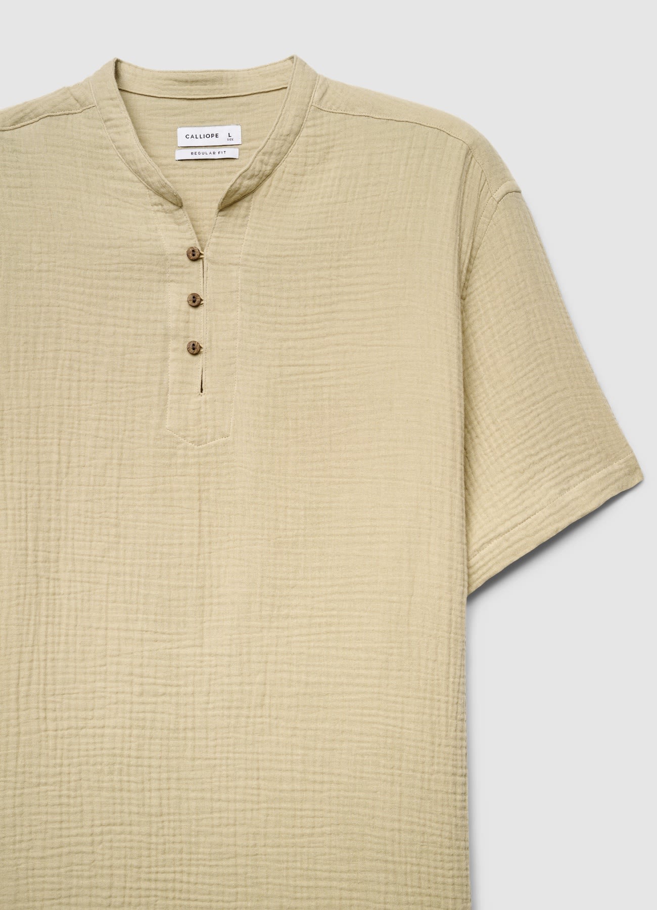 Camicia con collo alla coreana e bottoni - Image 4