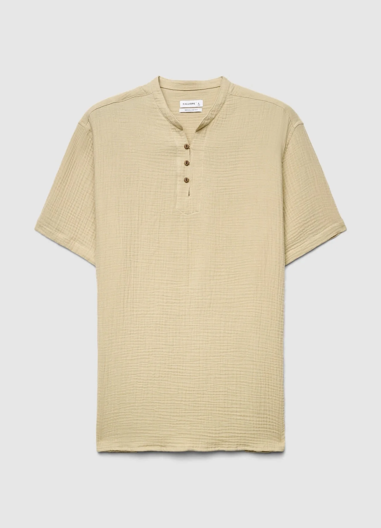 Camicia con collo alla coreana e bottoni - Image 6