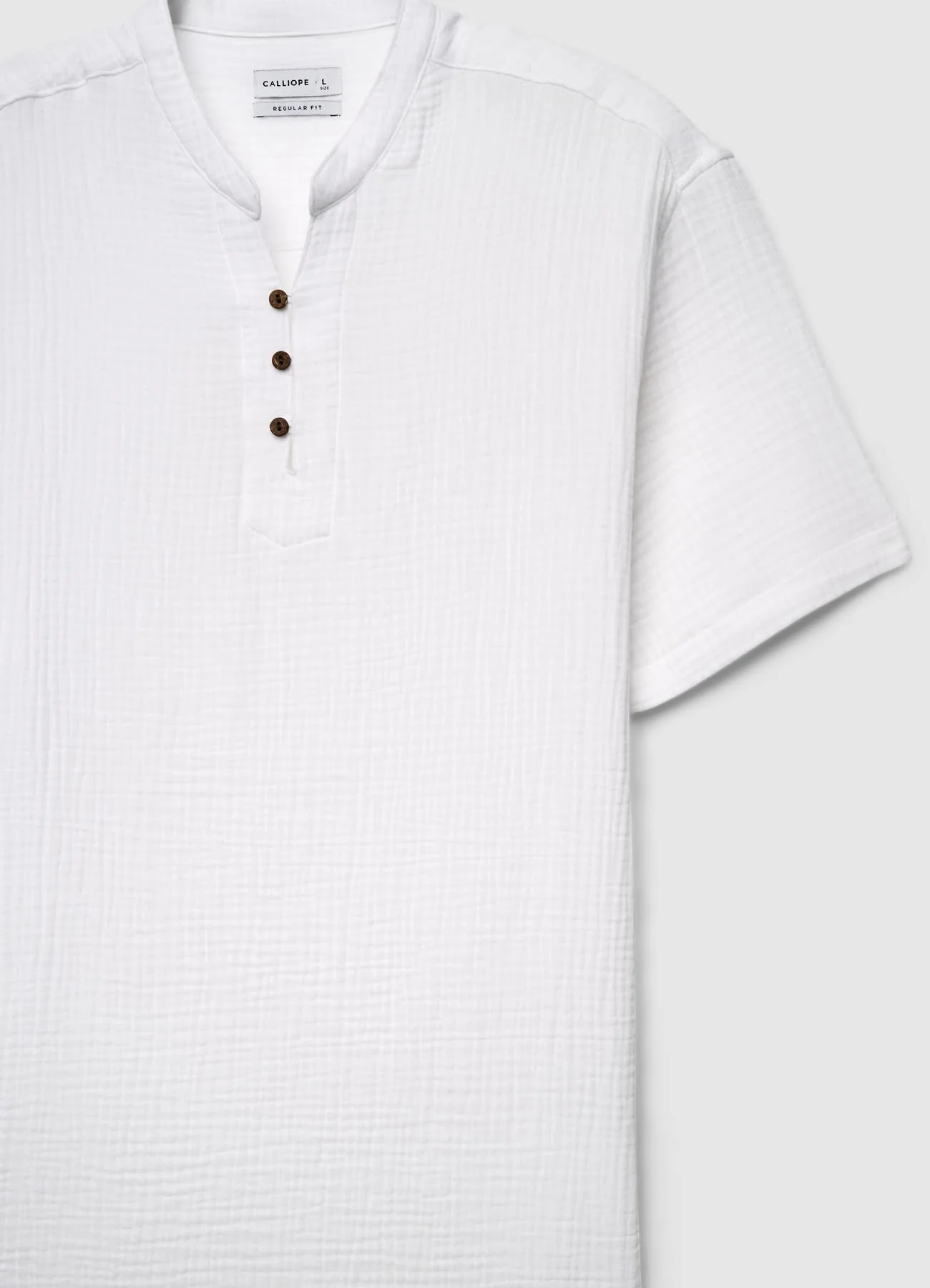 Camicia con collo alla coreana e bottoni - Image 6