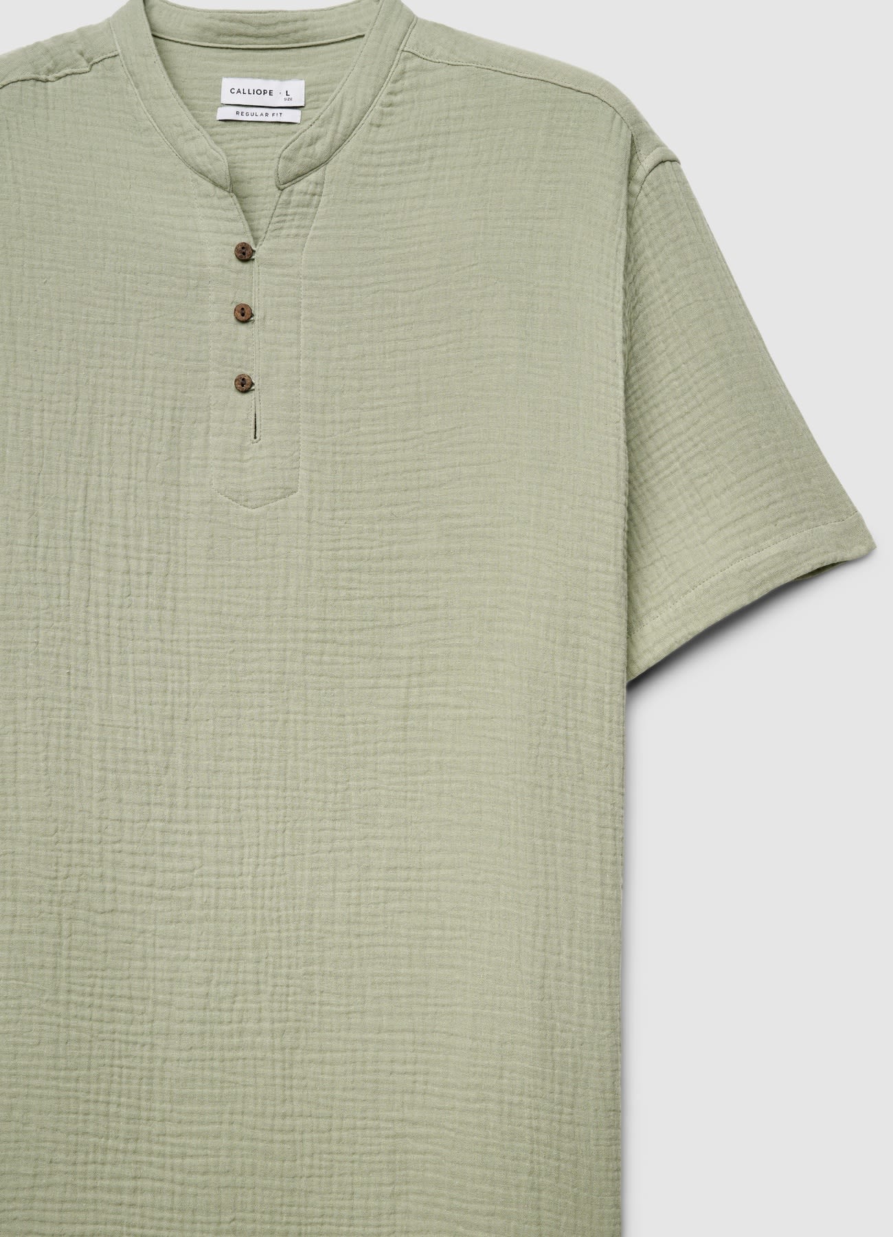 Camicia con collo alla coreana e bottoni - Image 6