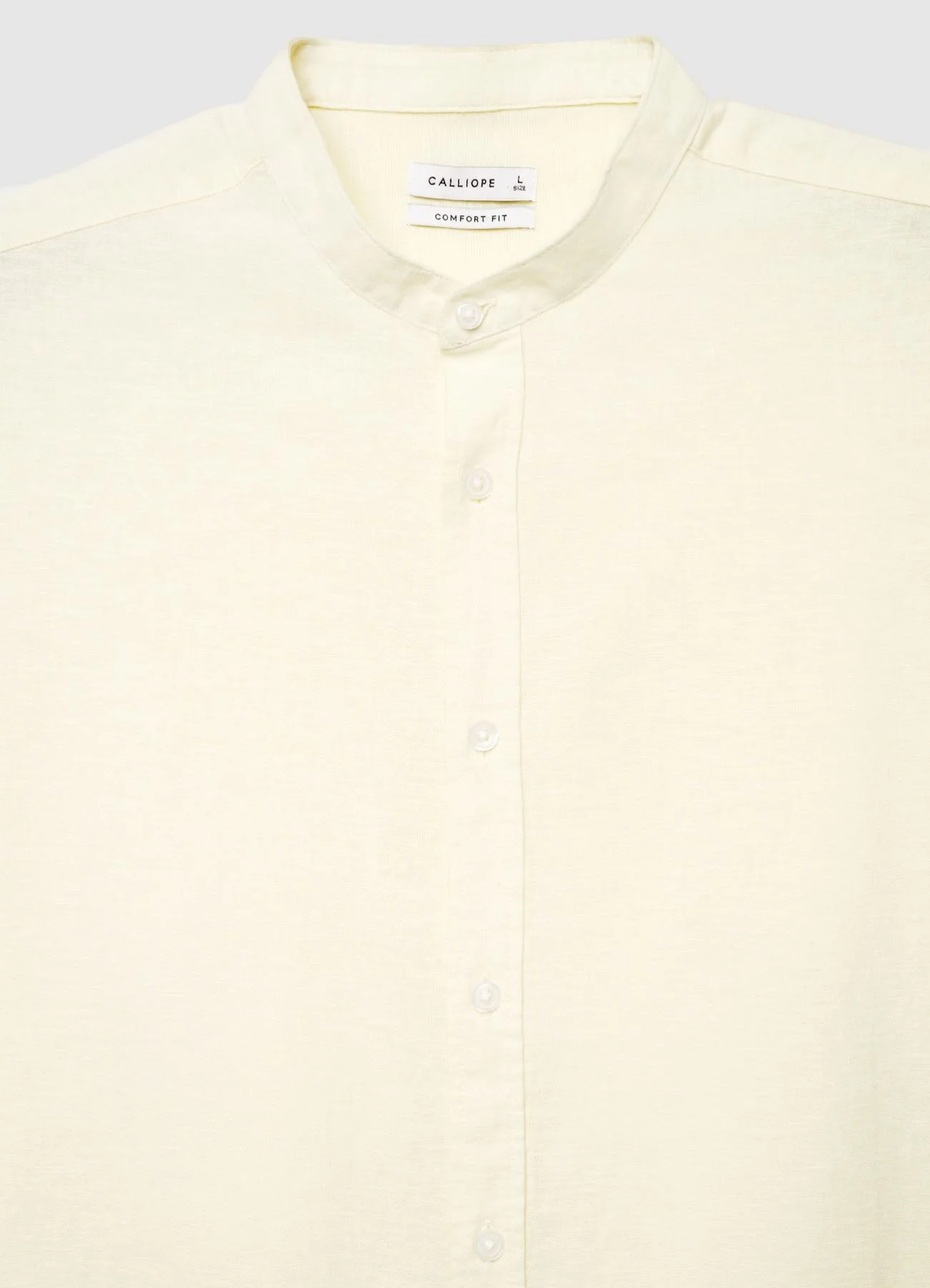 Camicia con collo coreana misto lino - Image 4
