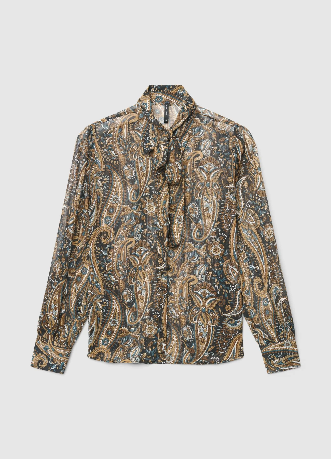 Camicia con fiocco e stampa paisley - Image 3