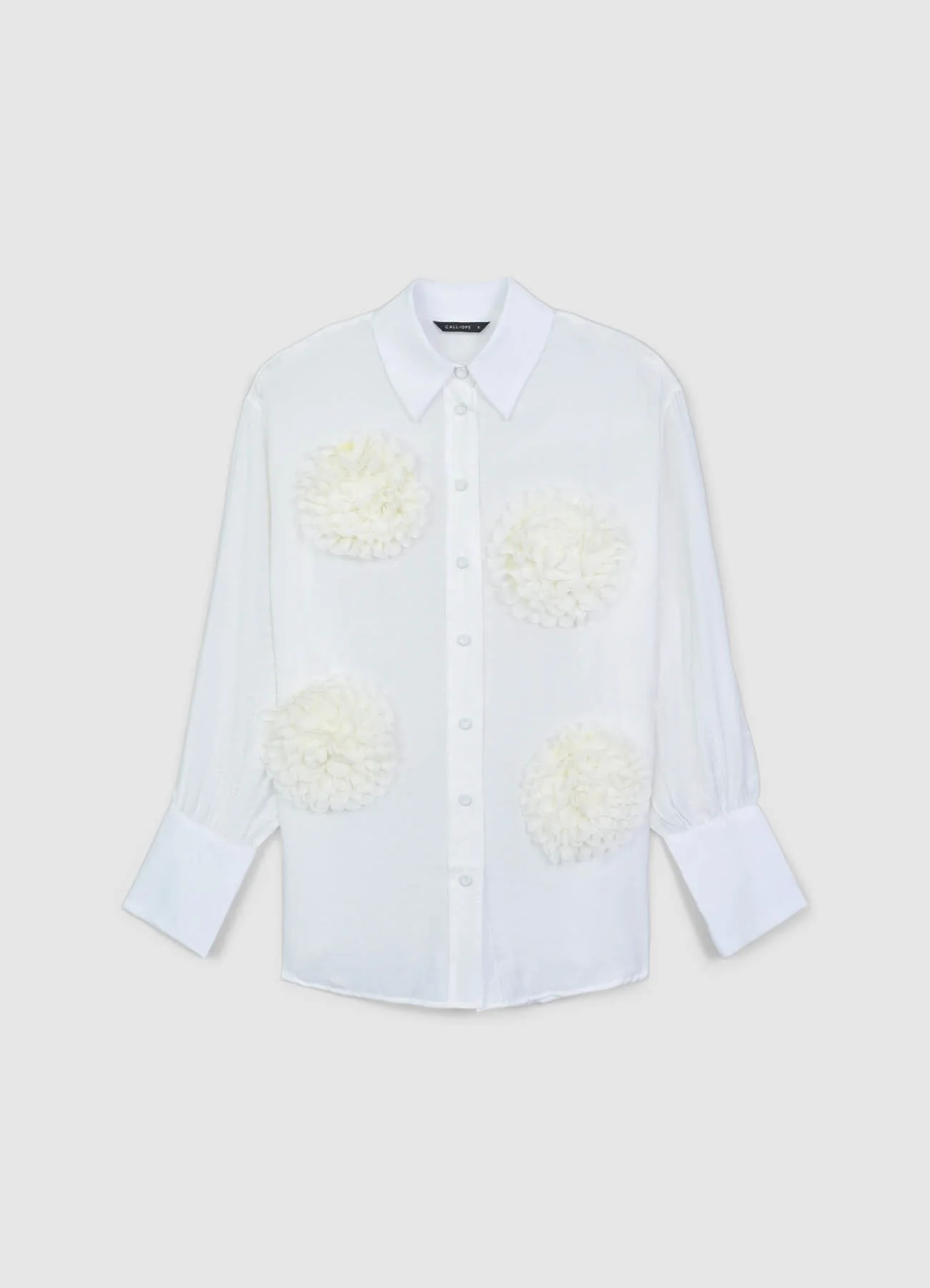 Camicia con fiori applicati - Image 5