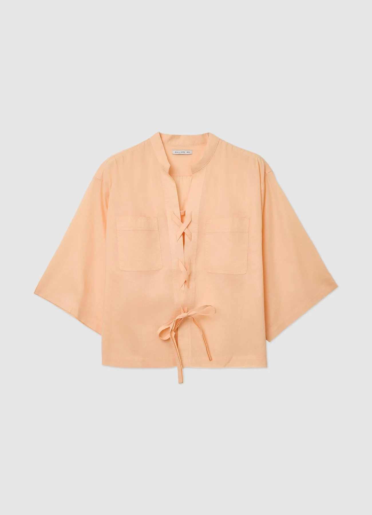 Camicia con lacci a tinta unita - Image 5