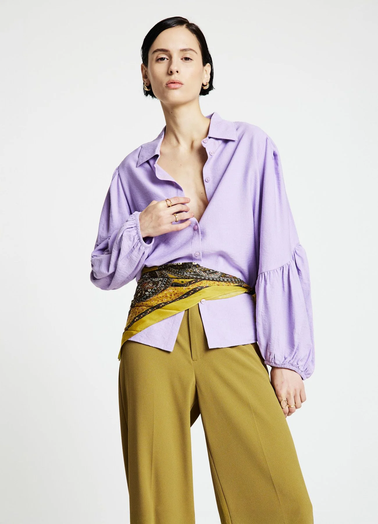 Camicia con maniche a palloncino