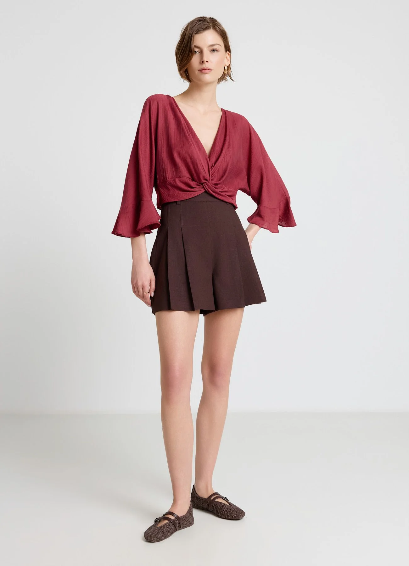 Camicia con nodo con volant - Image 2