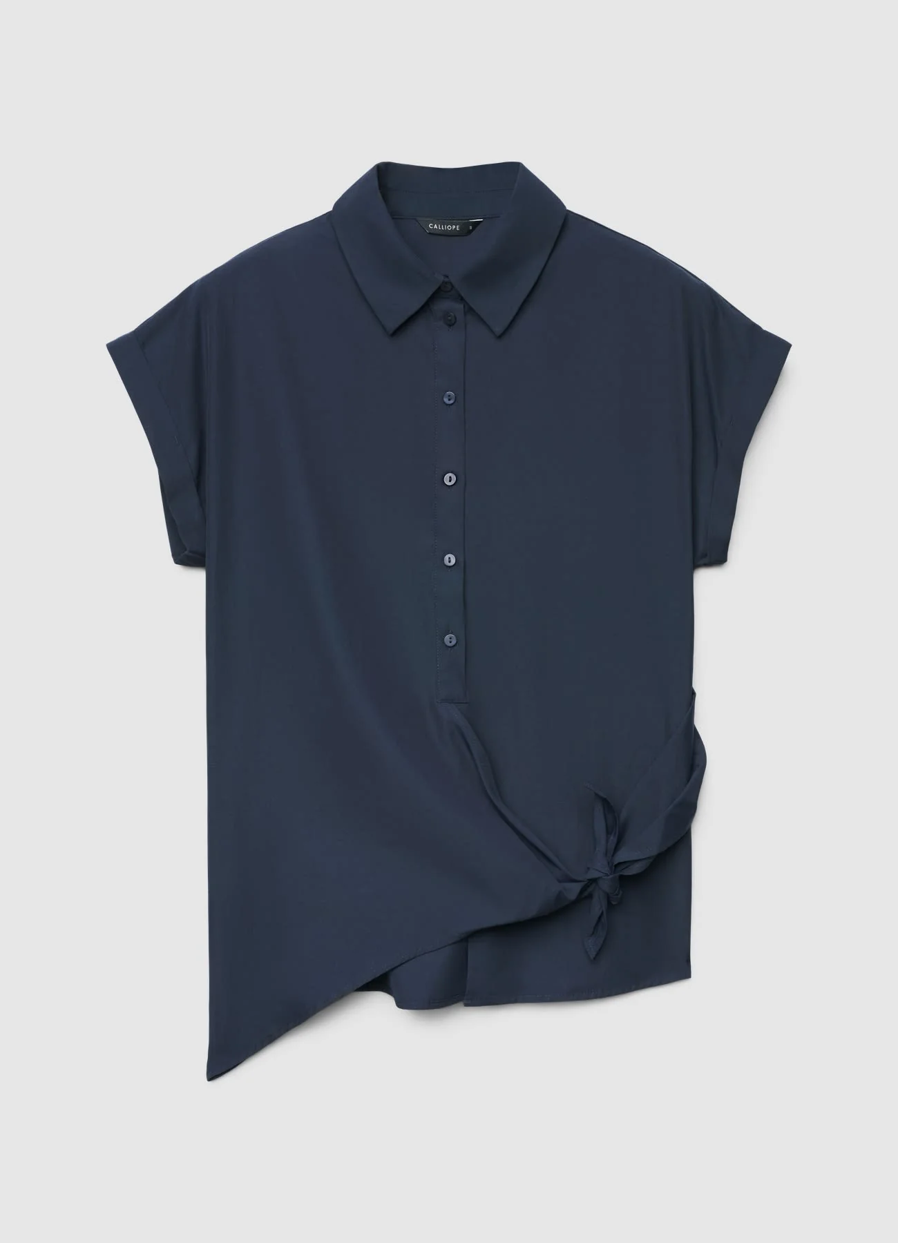 Camicia con nodo sul fianco e mezza abbottonatura - Image 5