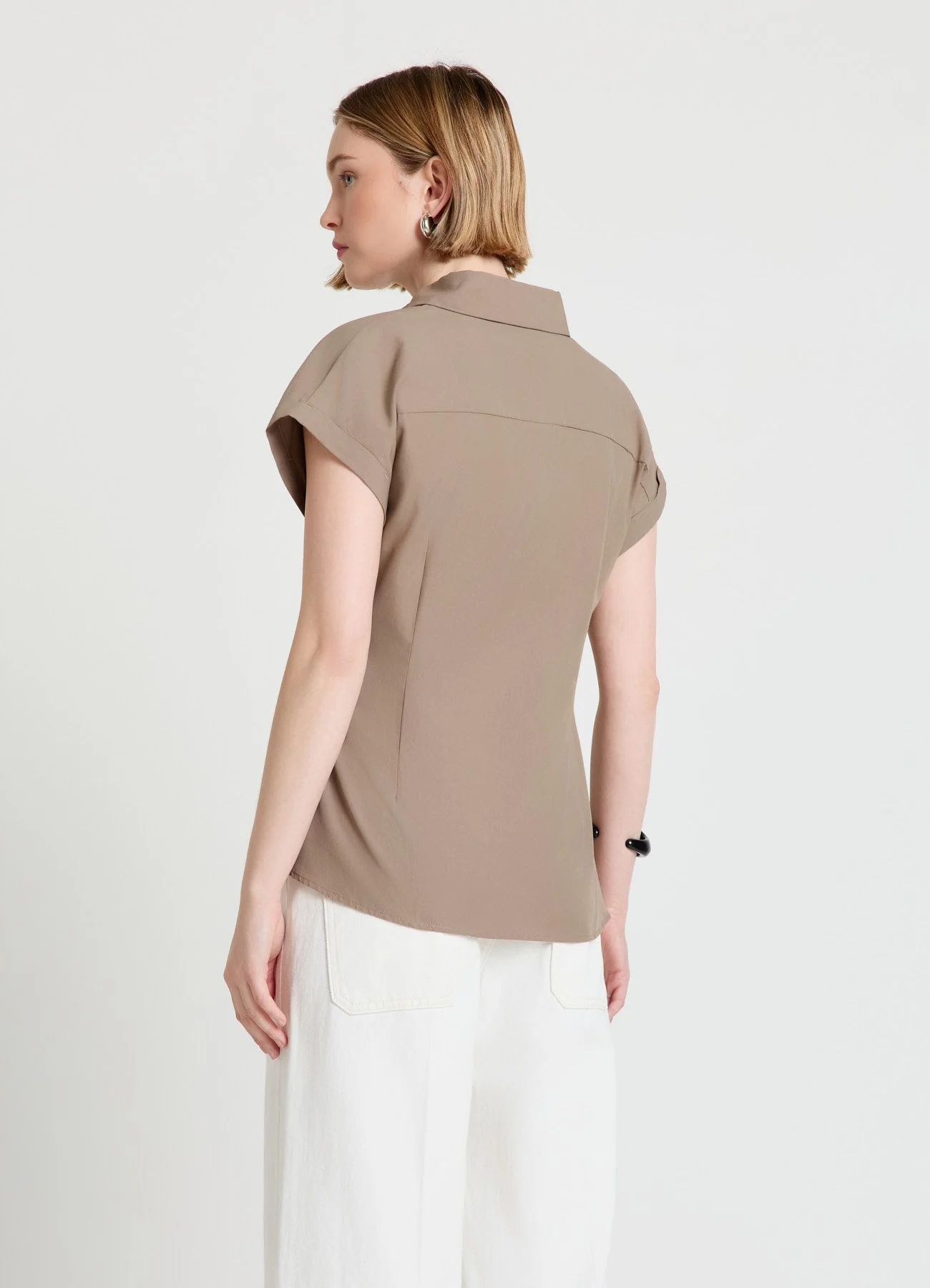 Camicia con nodo sul fianco e mezza abbottonatura - Image 2