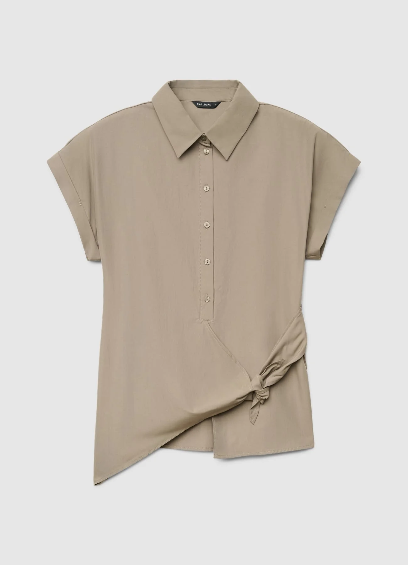Camicia con nodo sul fianco e mezza abbottonatura - Image 6