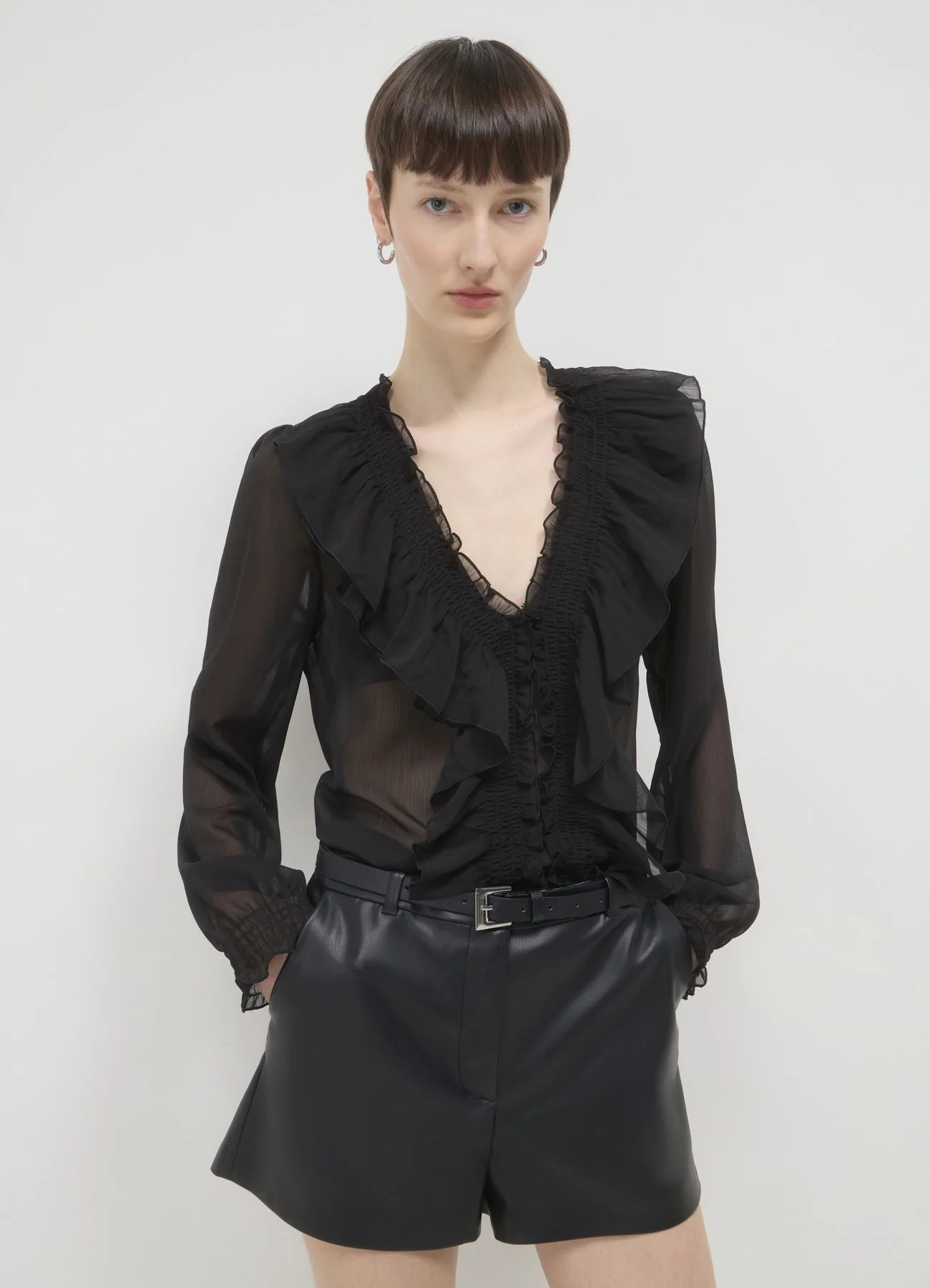 Camicia con rouches