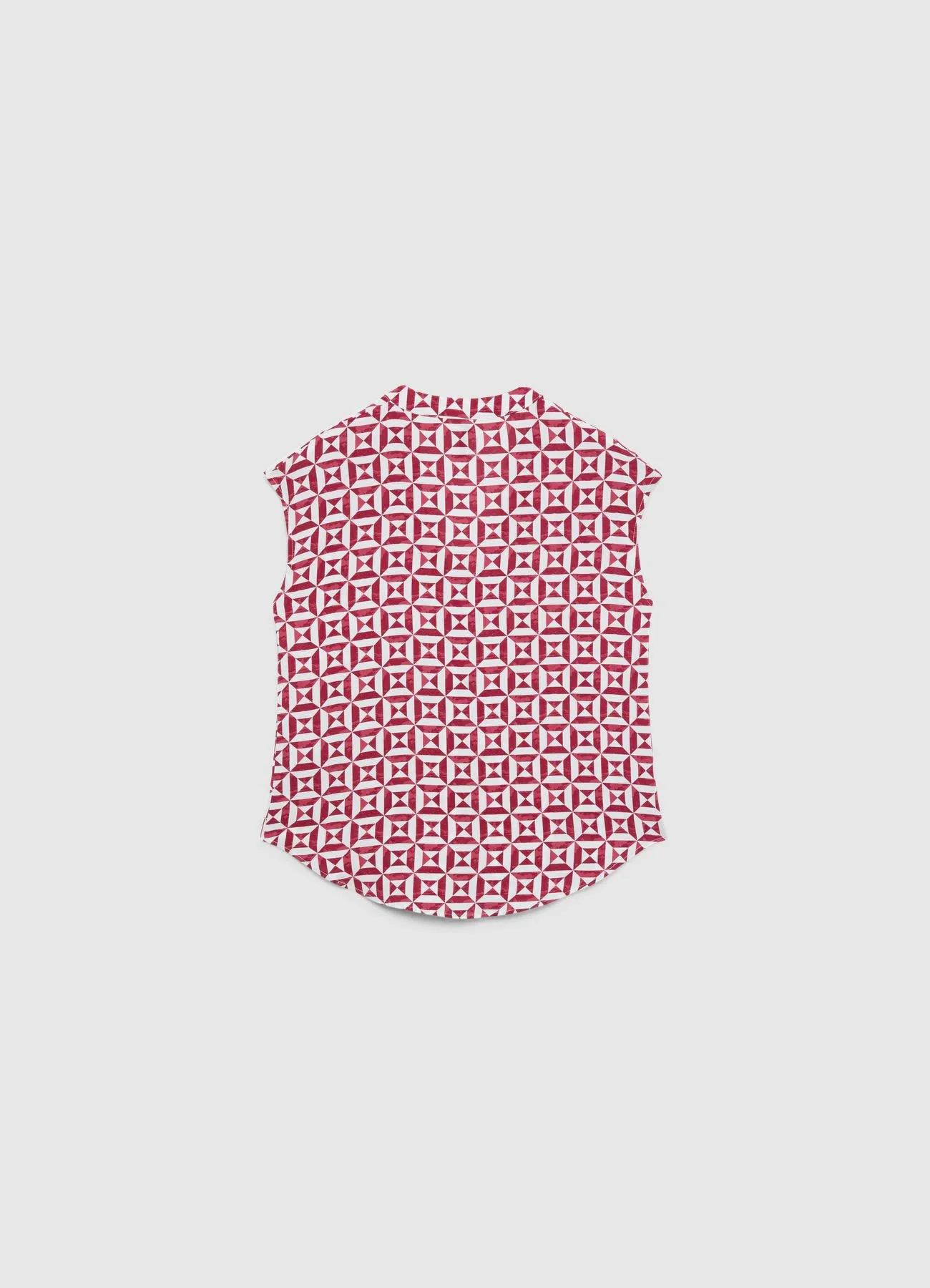 Camicia con stampa geometrica e scollo a V - Image 5